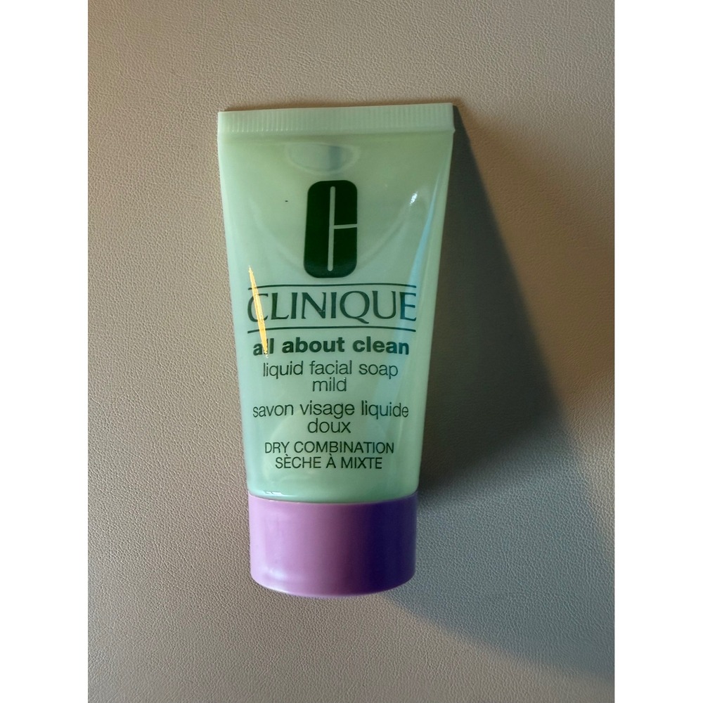 Clinique All About Clean Liquid Facial Soap Mild Dry Combination 1oz 30ml Travel
